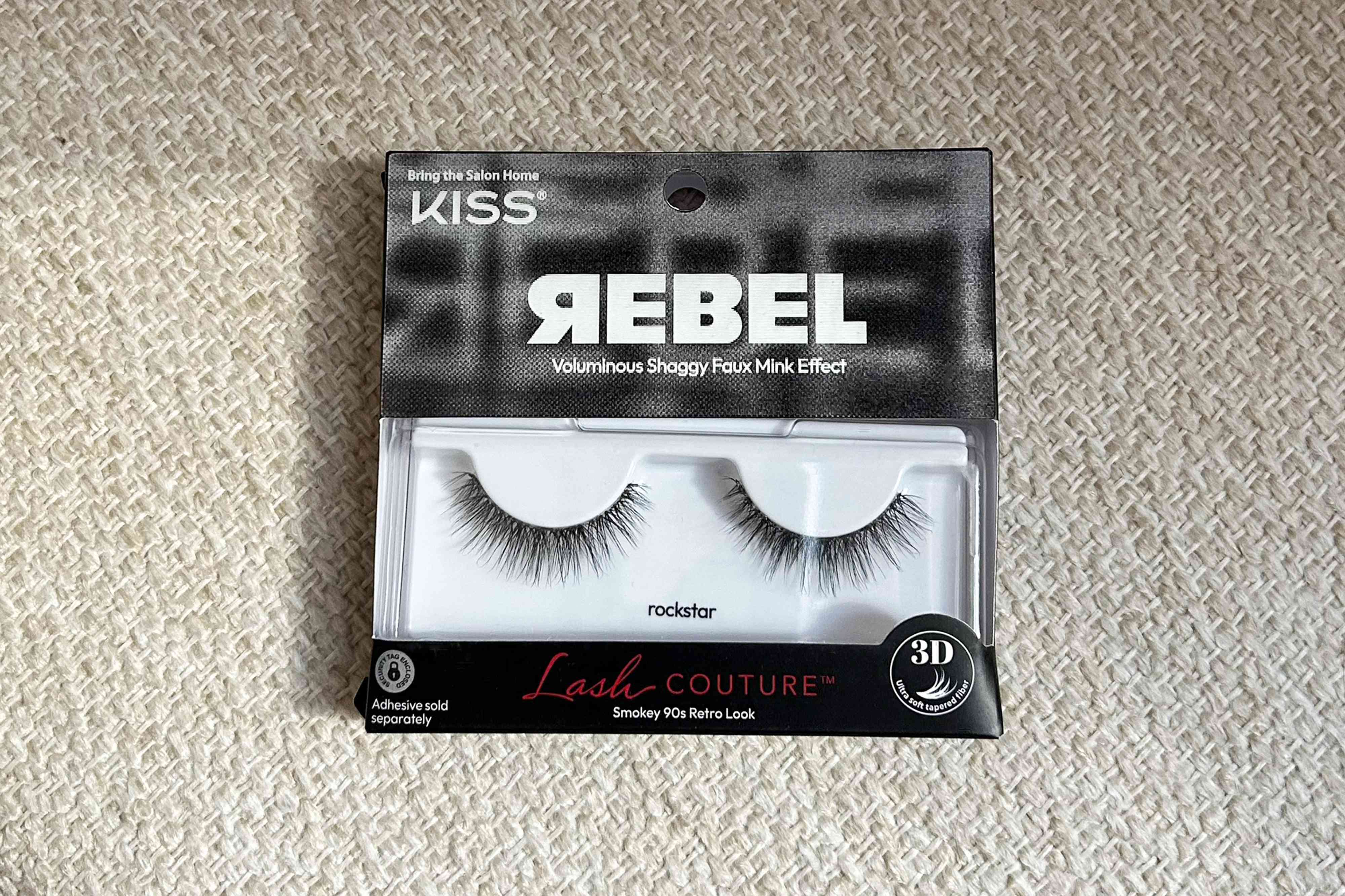 Kiss Lash Couture Rebel Rockstar on flat patterned surface