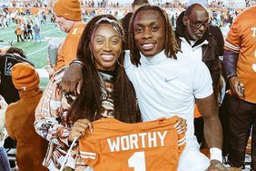 Xavier Worthy and his mom