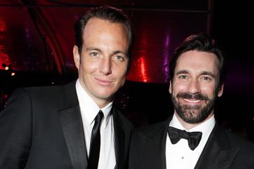 Will Arnett and Jon Hamm at NBC/Universal/Focus Features Golden Globes party at the Beverly Hilton Hotel on January 17, 2010 in Beverly Hills, California.