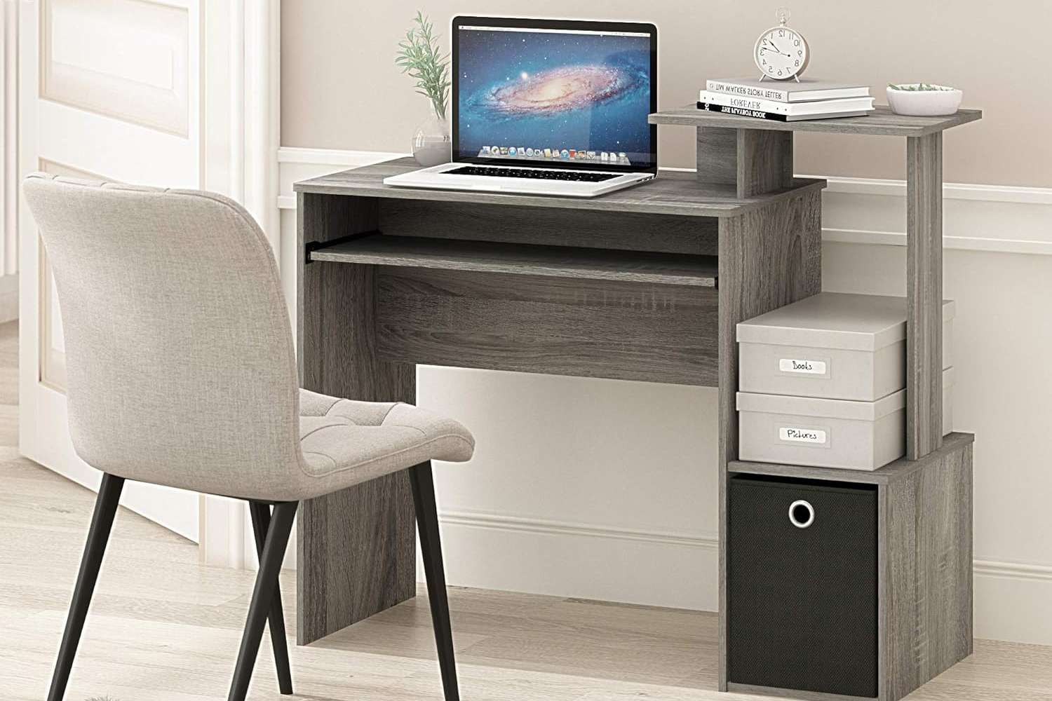 Furinno Econ Multipurpose Home Office Computer Writing Desk, French Oak Grey
