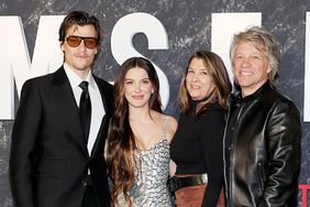 NEW YORK, NEW YORK - MARCH 01: (L-R) Jake Bongiovi, Millie Bobby Brown, Dorothea Hurley and Jon Bon Jovi attend Netflix's "Damsel" New York Premiere at Paris Theater on March 01, 2024 in New York City.