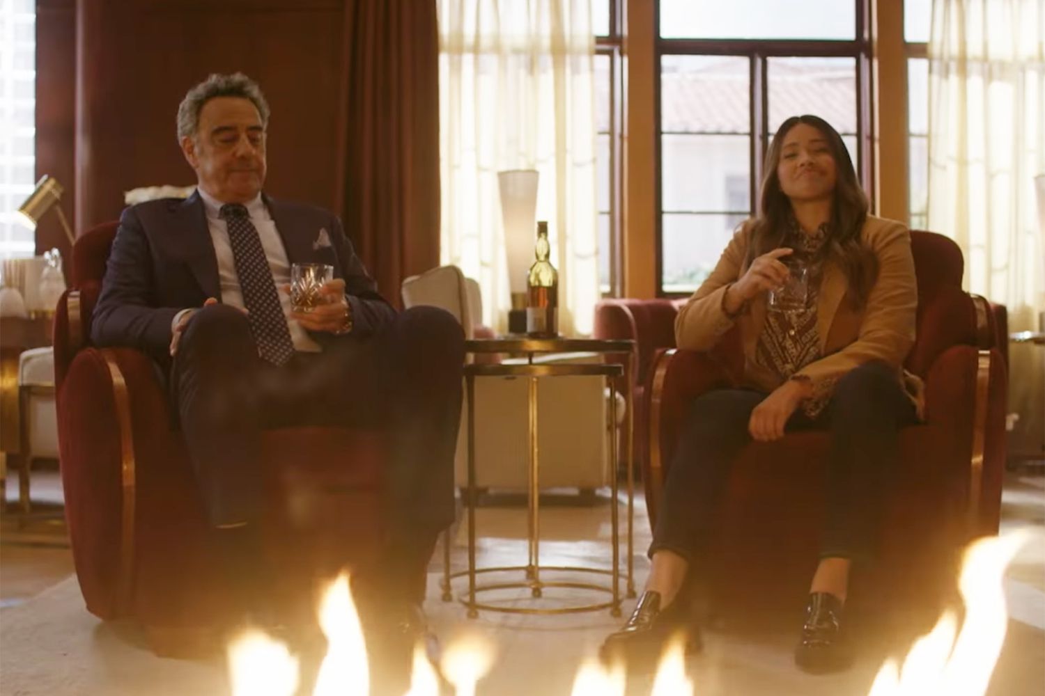 Brad Garrett and Gina Rodriguez in 'Not Dead Yet' Season 2.