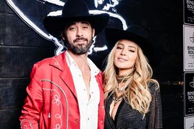 Ryan Bingham and Hassie Harrison attend Bingham's Bourbon NFR After Party on December 07, 2023 in Las Vegas, Nevada. 