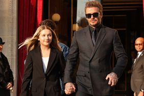David Beckham and Daughter Harper, 11, Wear Adorable Matching Black Suits at Paris Fashion Week