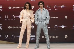 Zendaya and Timothee Chalamet attend the press conference for "Dune: Part Two" 