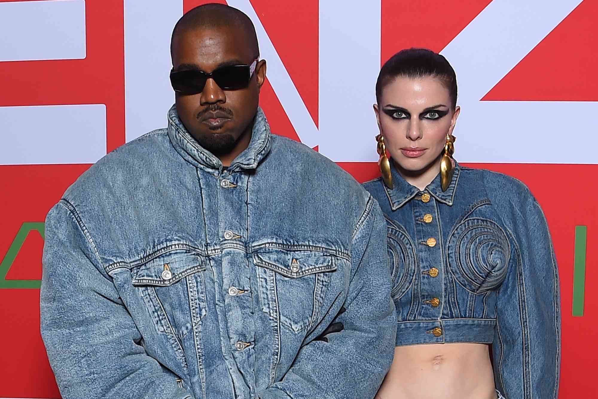 For Non-Editorial use please seek approval from Fashion House) Ye and Julia Fox attend the Kenzo Fall/Winter 2022/2023 show as part of Paris Fashion Week on January 23, 2022 in Paris, France.
