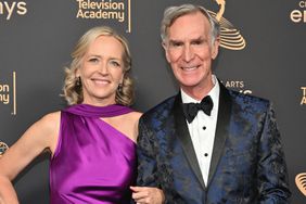 Liza Mundy and Bill Nye at the 2022 Creative Arts Emmy Awards press room on September 3, 2022 in Los Angeles, California. 