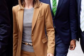 Lori Loughlin and her husband Mossimo Giannulli are photographed leaving Boston Massachussetts courthouse where they are appearing in front of a judge facing charges of conspiracy to commit mail fraud and honest services mail fraud, with an alleged nation
