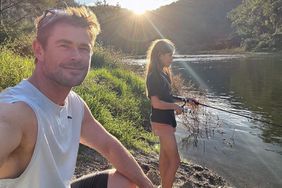 chris hemsworth with daughter on fishing trip