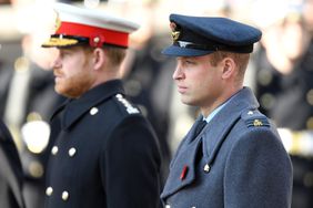 Prince Harry, Duke of Sussex and Prince William, Duke of Cambridge attend the annual Remembrance Sunday memorial at The Cenotaph on November 10, 2019 in London, England.