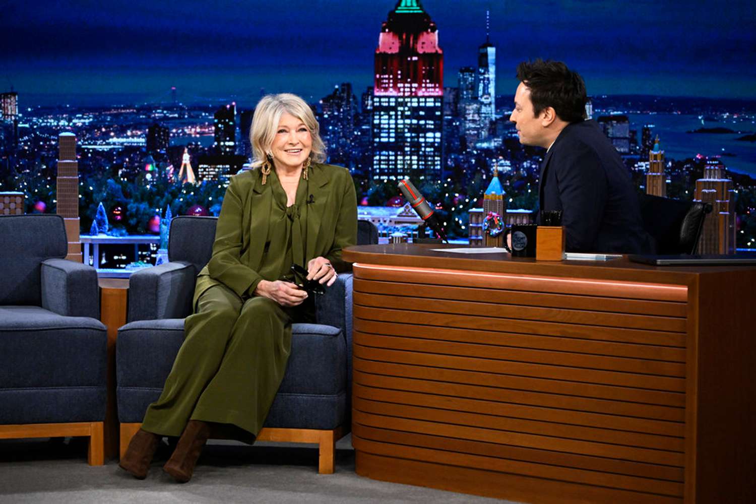 Martha Stewart during an interview with host Jimmy Fallon on December 19, 2023