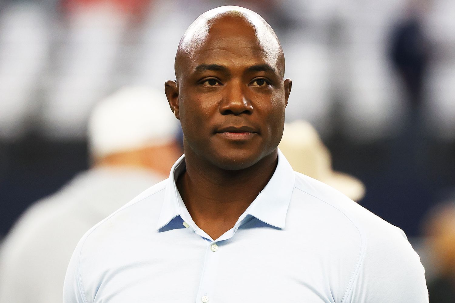 Former Dallas Cowboys defensive end DeMarcus Ware looks on prior to a game against the Los Angeles Rams at AT&T Stadium on October 29, 2023 in Arlington, Texas. 