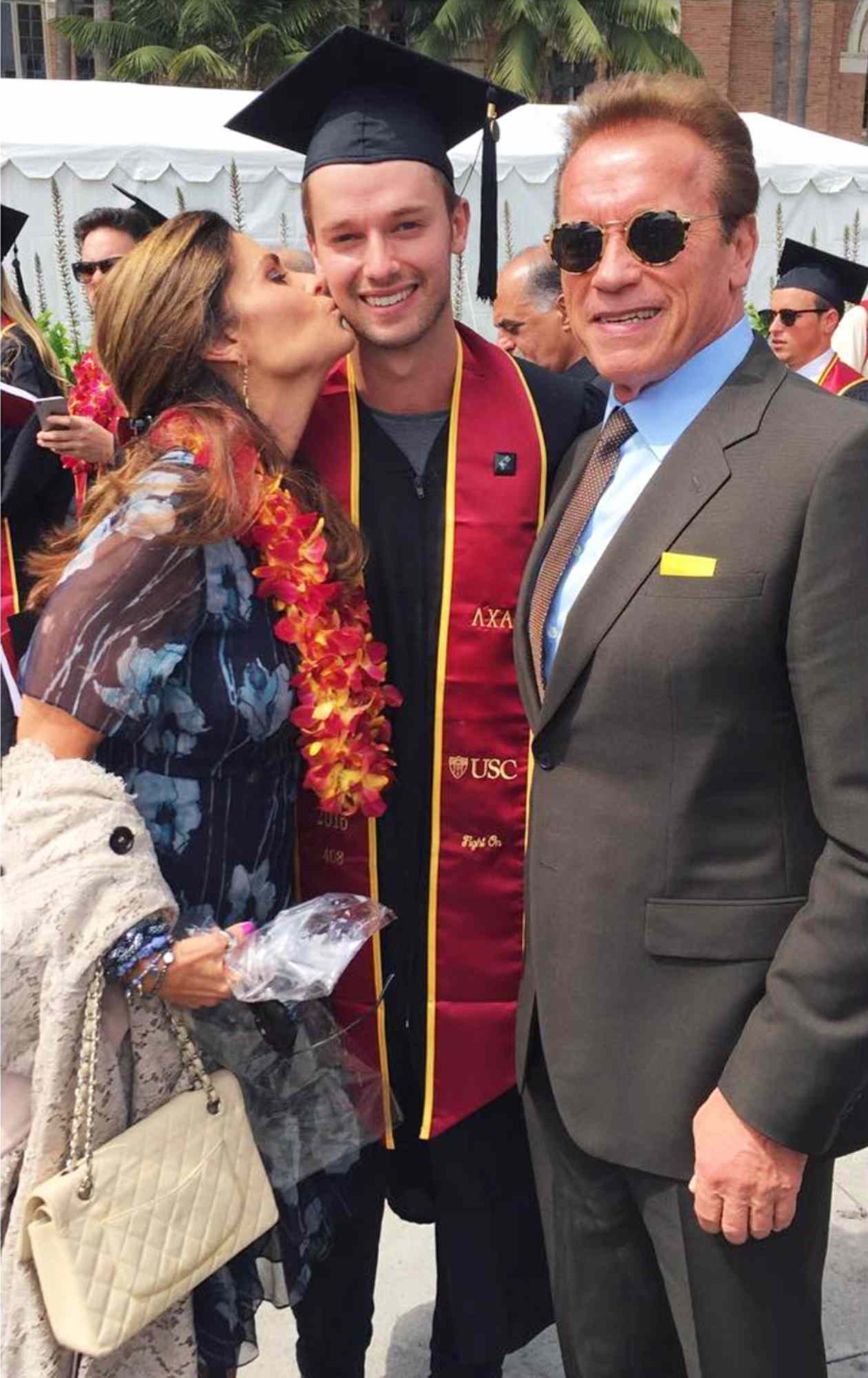Arnold and Patrick Schwarzenegger with Maria Shriver