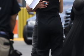 Jennifer Lopez visits fiance Ben Affleck at the set of a new project and the two enjoy a passionate kiss during Ben's lunch break. The lovebirds looked inseparable as they walked through the set together putting their love on display for all the crew and team members to see.
