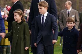 King Charles III, Queen Camilla, the Princess of Wales, Princess Charlotte, Prince George, the Prince of Wales and Prince Louis attending the Christmas Day morning church service at St Mary Magdalene Church in Sandringham