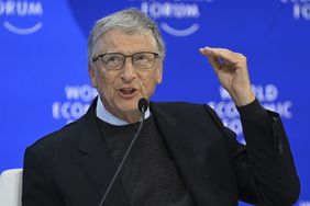 Microsoft founder Bill Gates speaks during the World Economic Forum (WEF) in Davos, Switzerland on January 17, 2024.