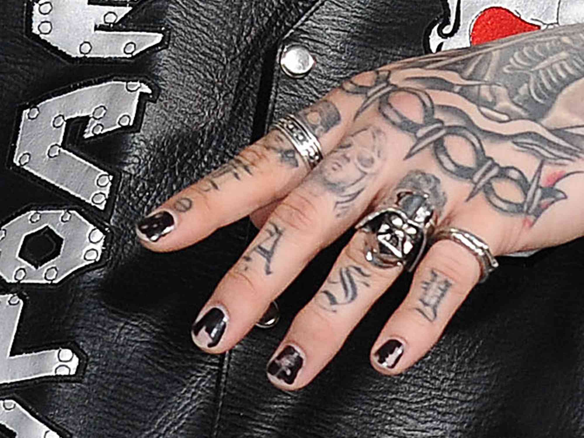 Post Malone attends the 2017 BET Awards at Microsoft Theater on June 25, 2017 in Los Angeles, California (tattoo detail)
