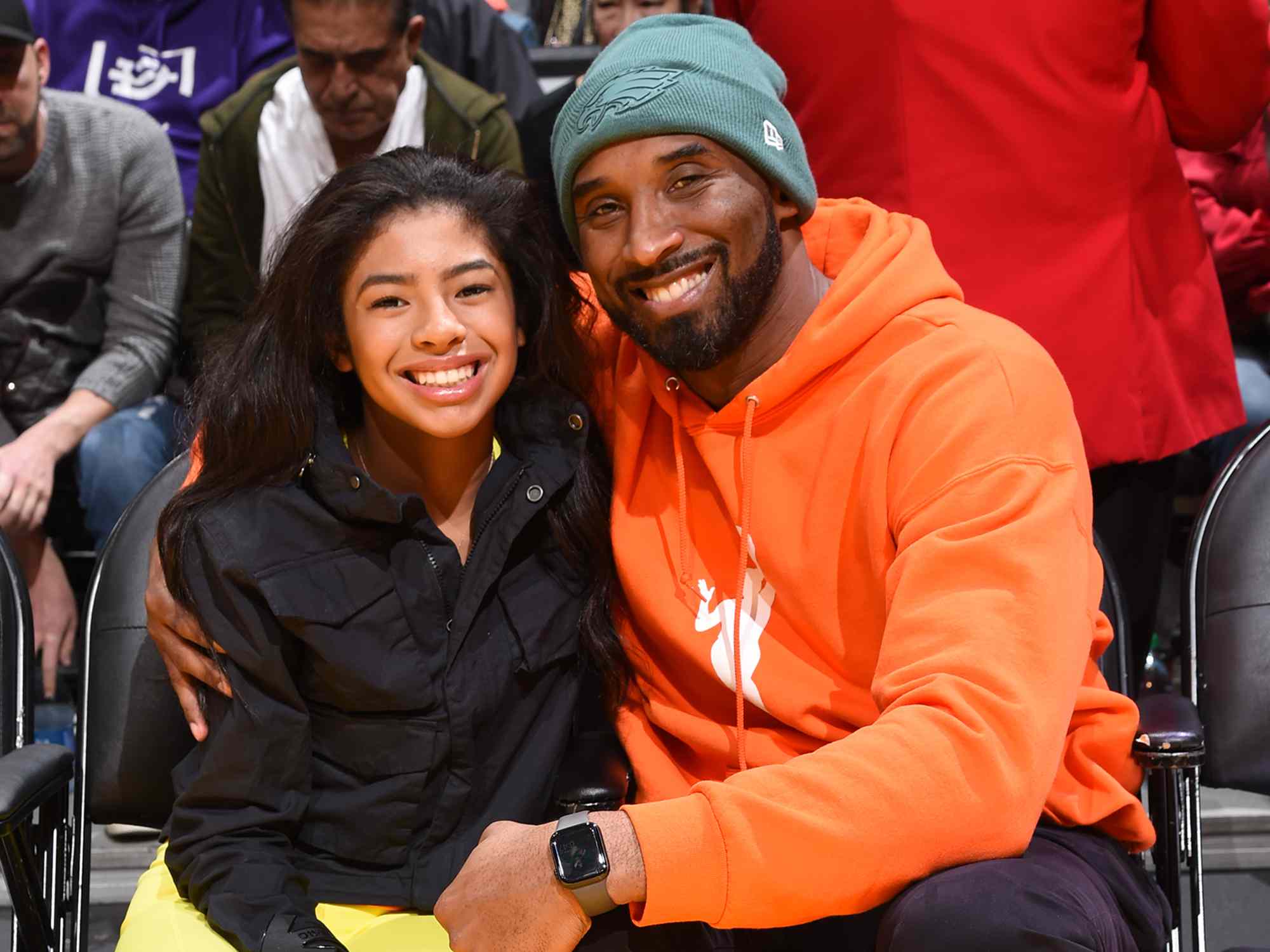 Kobe Bryant and Gianna Bryant attends the game between the Los Angeles Lakers and the Dallas Mavericks on December 29, 2019.
