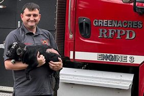 Puppy Rescued from Burning Building Adopted by Firefighter and Now Helps Teach Kids About Fire Safety!