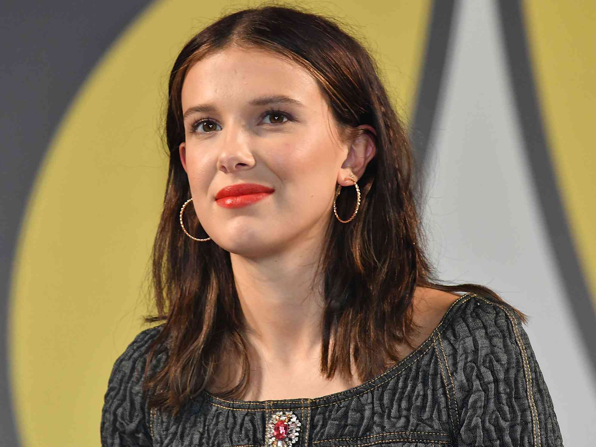 Millie Bobby Brown speaks during the celebrity talk event at Osaka Comic Con 2023