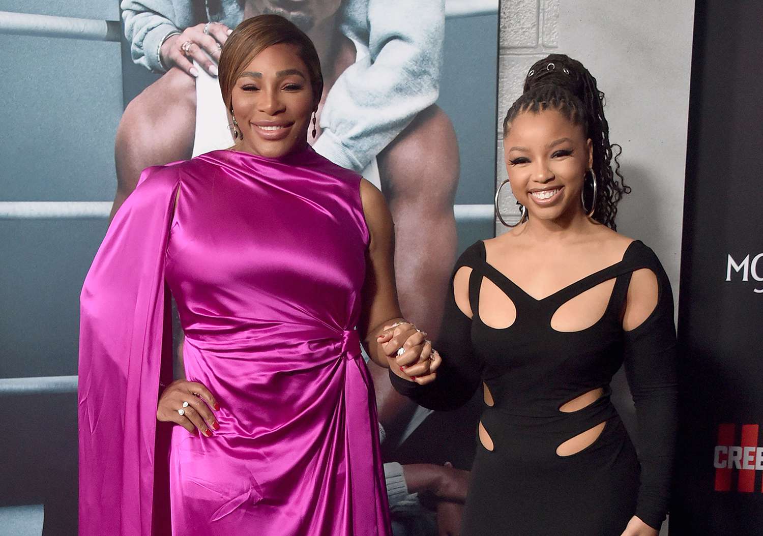 Serena Williams and Chlöe attend the Los Angeles Premiere of "CREED III"