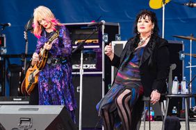 Nancy Wilson and Ann Wilson of Heart perform on Day 4 of 2024 New Orleans Jazz & Heritage Festival at Fair Grounds Race Course on April 28, 2024 in New Orleans, Louisiana. 