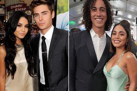 Vanessa Hudgens and Zac Efron at the premiere of Universal Pictures' "Charlie St. Cloud" on July 20, 2010 in Los Angeles, California. ; Cole Tucker and Vanessa Hudgens attend the 28th Screen Actors Guild Awards on February 27, 2022 in Santa Monica, California.