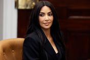 Kim Kardashian attends a roundtable discussion on criminal justice reform hosted by Vice President Kamala Harris in the Roosevelt Room at the White 
