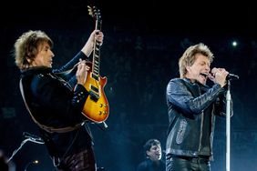 lead guitarist RICHIE SAMBORA and lead singer JON BON JOVI of American rock band 'Bon Jovi' on stage at Air Canada Centre in Toronto during 'Because We Can 2013 Tour'