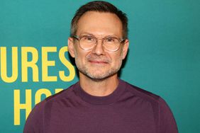 Christian Slater poses at the opening night of the play "Pictures From Home" on Broadway at The Studio 54 