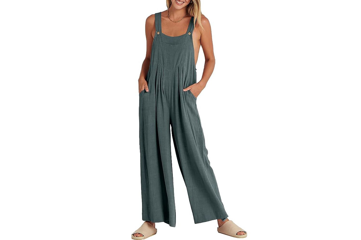 October Amazon Prime Day ANRABESS Women's Overalls Jumpsuit Casual Loose Sleeveless 