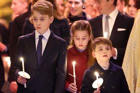 Prince George of Wales, Princess Charlotte of Wales and Prince Louis of Wales attend The "Together At Christmas" Carol Service at Westminster Abbey on December 08, 2023 in London, England.