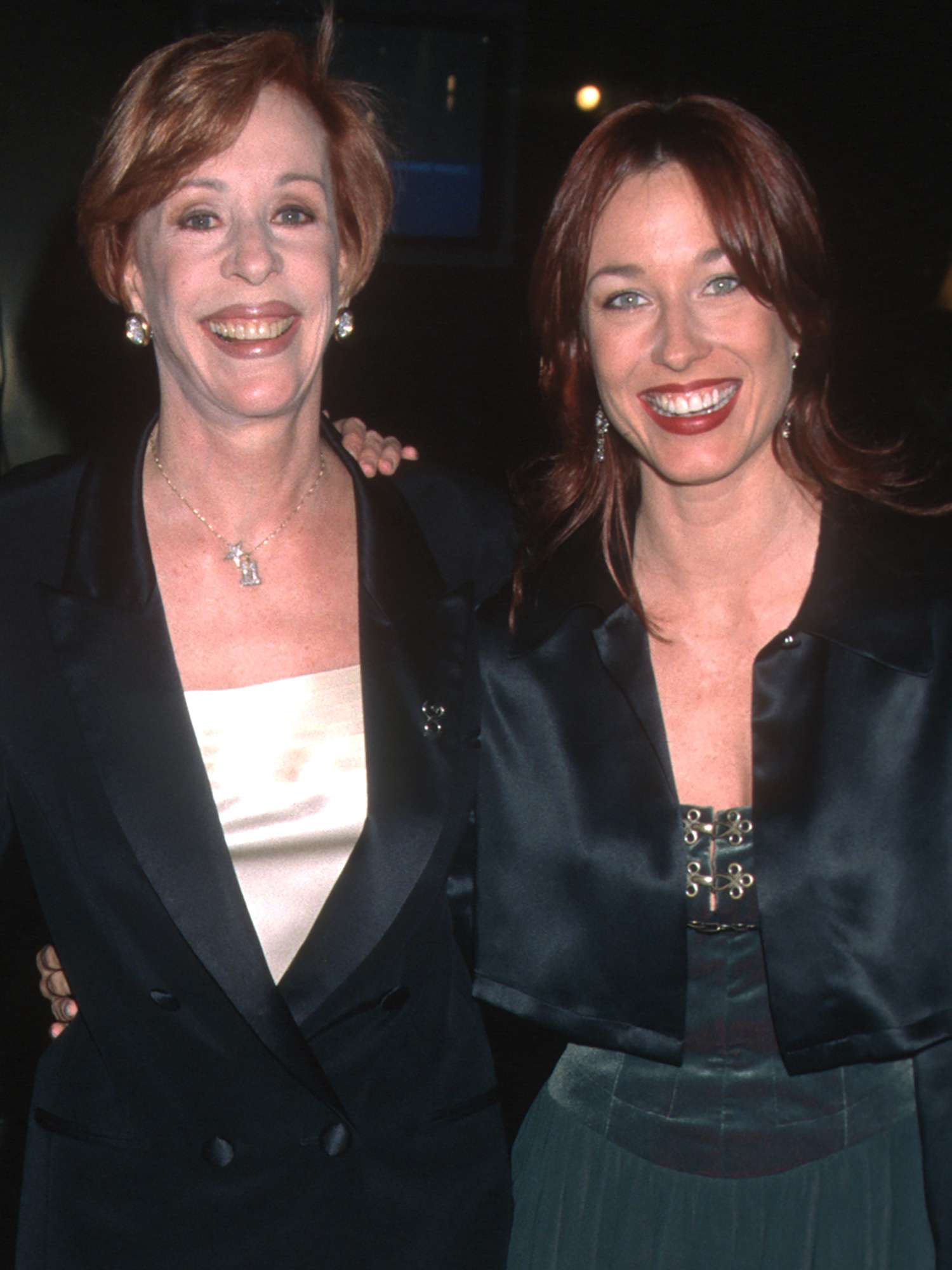 Carol Burnett (center) and her daughters, Jody Hamilton (left) and Erin Hamilton, attend the opening of the Museum of Television and Radio, Beverly Hills, California, March 17, 1996