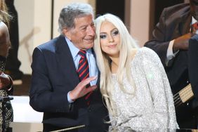 Tony Bennett and Lady Gaga onstage during the Stevie Wonder: Songs In The Key Of Life - An All-Star GRAMMY Salute held at Nokia Theatre L.A. Live on February 10, 2015