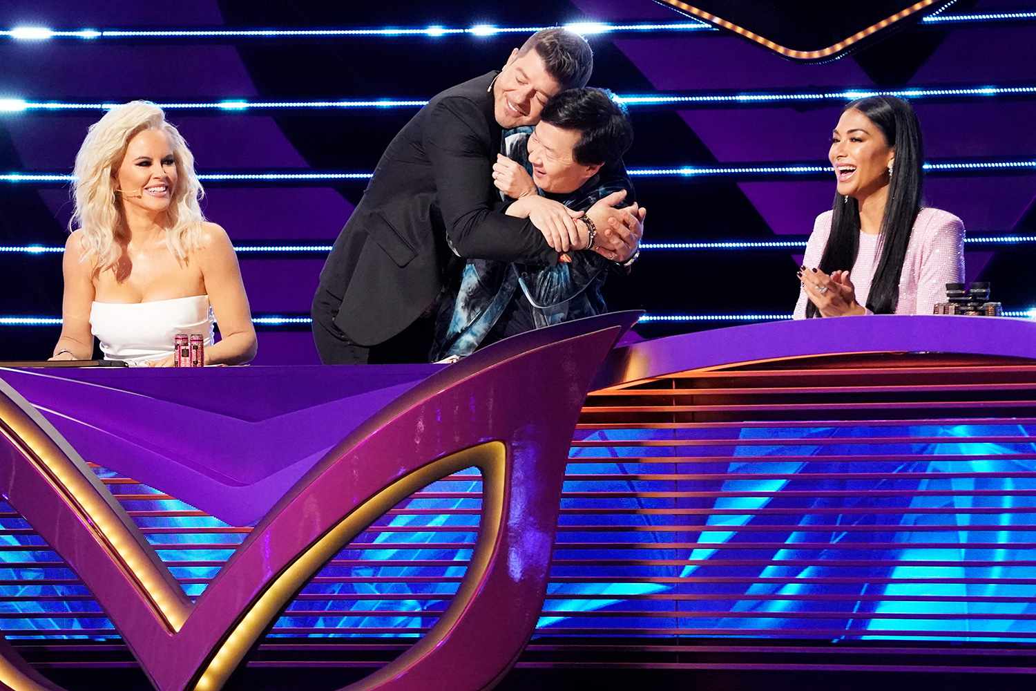 THE MASKED SINGER: L-R: Panelists Jenny McCarthy, Robin Thicke, Ken Jeong and Nicole Scherzinger in the &ldquo;A Brand New Six Pack: Group B Kickoff!&rdquo;