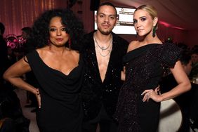 Diana Ross, Evan Ross, and Ashlee Simpson attend the 27th annual Elton John AIDS Foundation Academy Awards Viewing Party