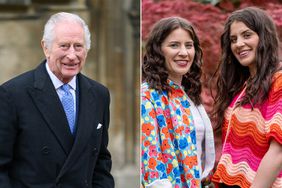 King Charles III and twins Melissa and Georgia Laurie