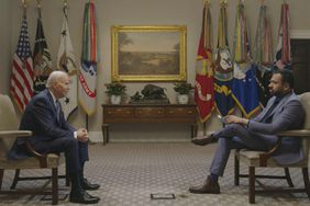 Joe Biden speaking with Kal Penn on The Daily Show