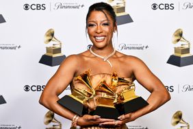 Victoria Monet, winner of the Best New Artist and Best R&B Album award for "Jaguar II", poses in the press room at the 66th Annual GRAMMY Awards held at Crypto.com Arena on February 4, 2024 in Los Angeles, California.