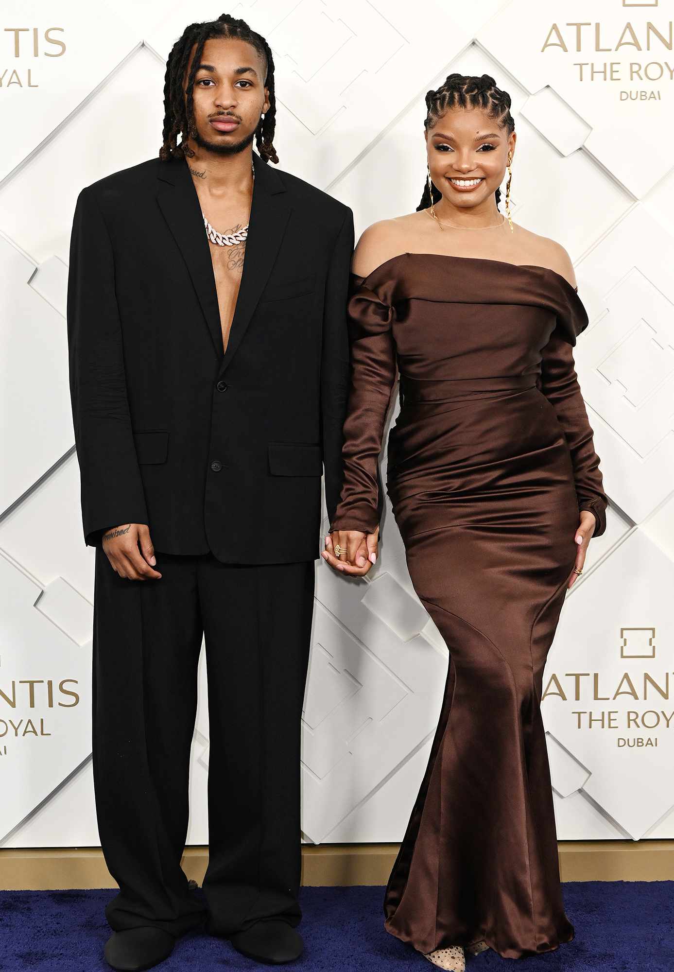 DDG and Halle Bailey at the Grand Reveal Weekend for Atlantis The Royal in Dubai in 2023.