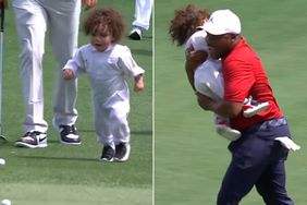 Harold Varner III Smoothly Grabs Toddler Son Before He Picks up Live Ball at Masters Par 3 Contest