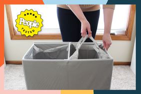 People Tested Laundry Hamper with two sections