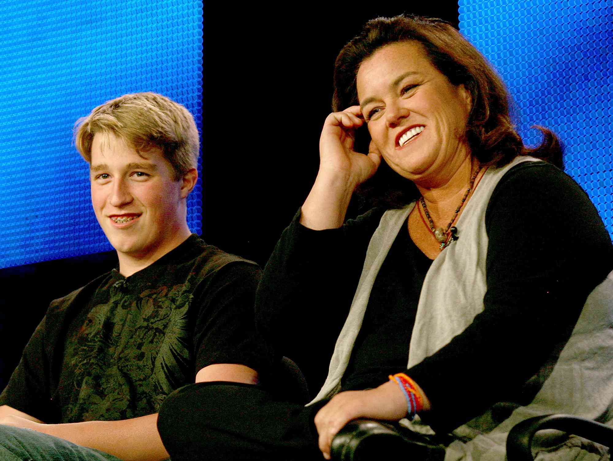 Parker O'Donnell (L) and actress Rosie O'Donnell of "A Family Is A Family" speak during the HBO portion of the 2010 Television Critics Association Press Tour at the Langham Hotel on January 14, 2010 in Pasadena, California