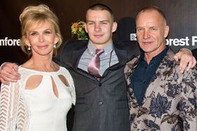 Actress Trudie Styler, Giacomo Luke Sumner, Sting, Joseph Sumner, Fuschia Sumner and Mickey Sumner attend the after party for the 25th Anniversary concert for the Rainforest Fund at Mandarin Oriental Hotel on April 17, 2014
