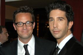 Matt LeBlanc, Matthew Perry and David Schwimmer during 55th Annual Primetime Emmy Awards - Backstage and Audience at The Shrine Auditorium in Los Angeles, California, United States