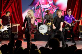 Ronnie Wood, Lady Gaga, Mick Jagger, Steve Jordan and Keith Richards perform during The Rolling Stones surprise set in celebration of their new album
