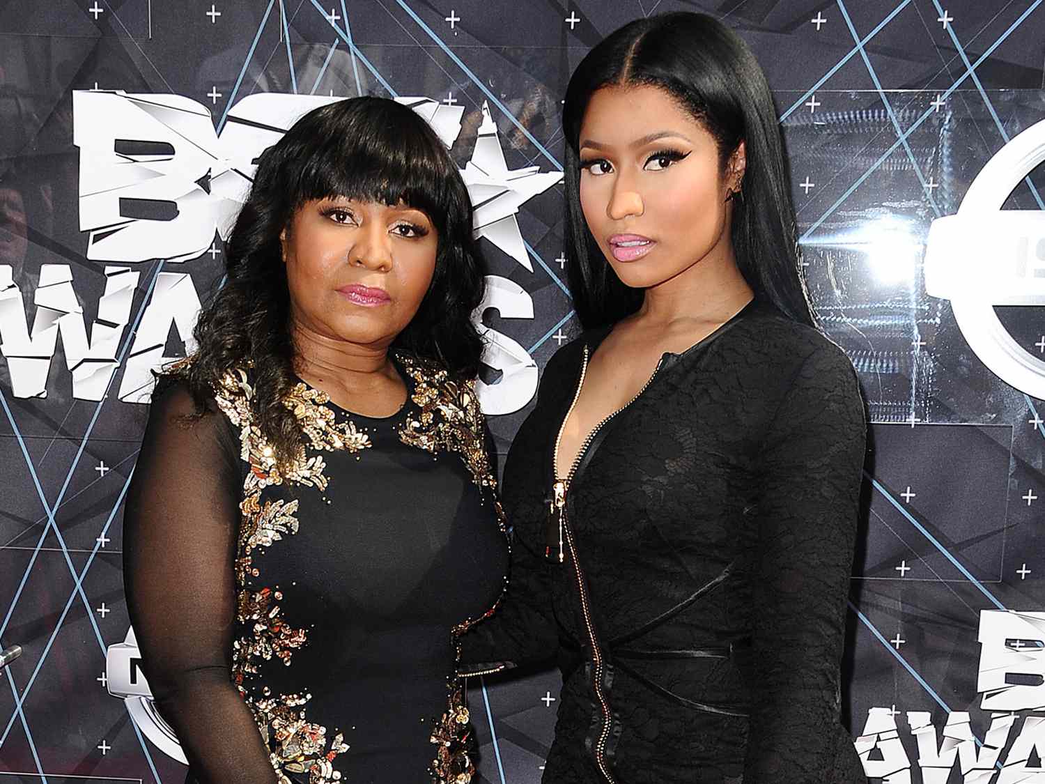 Nicki Minaj and mother Carol Maraj attend the 2015 BET Awards on June 28, 2015 in Los Angeles, California.