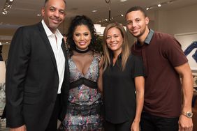Dell Curry, Ayesha Curry, Sonya Curry and Stephen Curry attend the Williams-Sonoma Ayesha Curry Book Signing at Williams-Sonoma Columbus Circle on September 20, 2016 in New York, New York