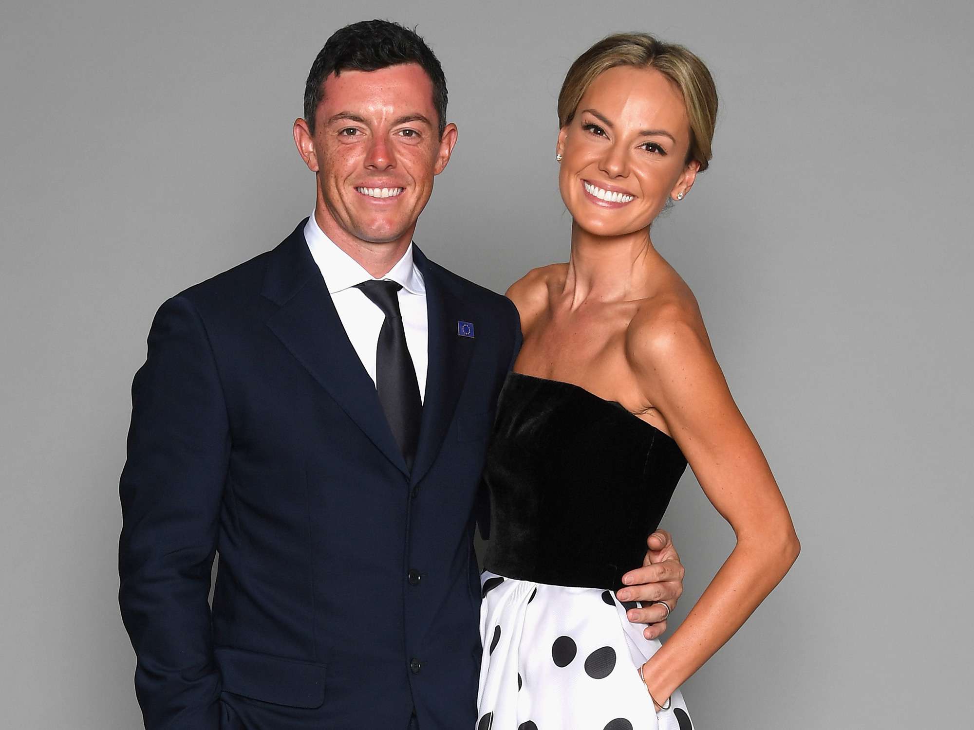 Rory McIlroy of Europe poses with his wife Erica McIlroy prior to the 2018 Ryder Cup Gala at the Palace of Versailles on September 26, 2018