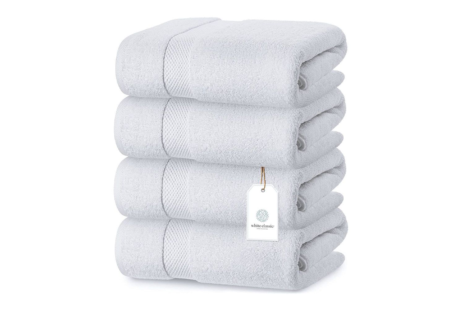 White Classic Luxury Cotton Bath Towels